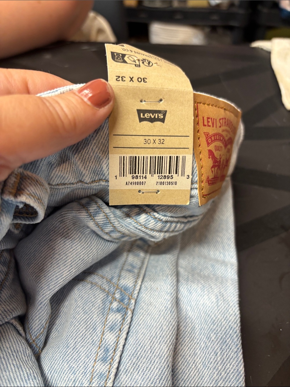 Levi's Light Blue Wide Leg Jeans - Women's Flare Denim 30x32 b186 - Picture 6 of 6